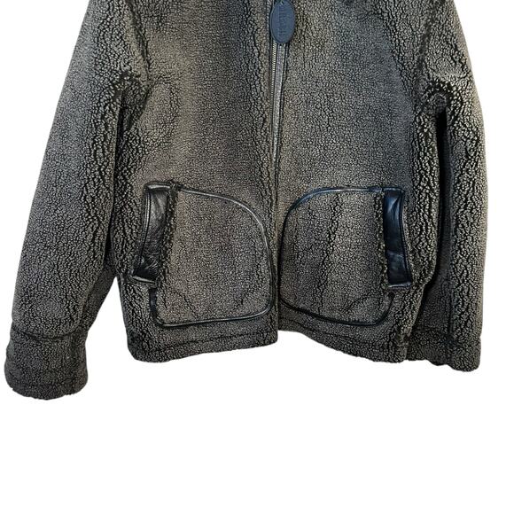 WILSONS B-3 Aviator Reversible Leather Sherpa Flight Bomber Jacket Black Medium - Picture 11 of 16